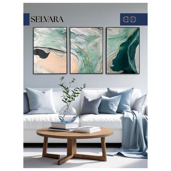  Dreamy decor Set of 3 Framed Prints - 70x 50cm - Blue 