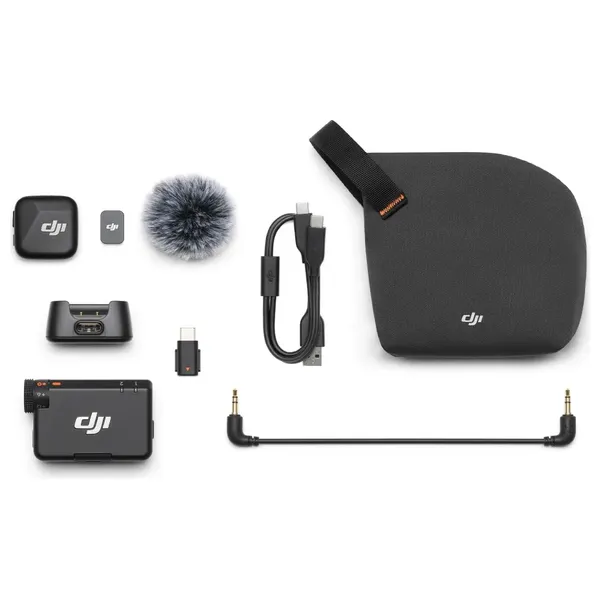 DJI Mic Mini - Ultra-compact and lightweight  - Wireless transmission range up to 400 meters - Black
