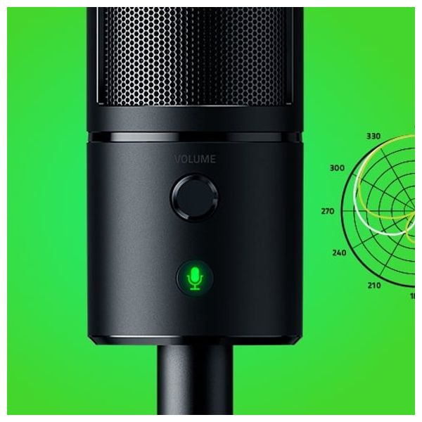 ميكروفون بث رايزر سايرن إيموت -  شاشة إيموجي تفاعلية 8-bit - ميكروفون فائق الدقة ومضاد للاهتزاز - اسود