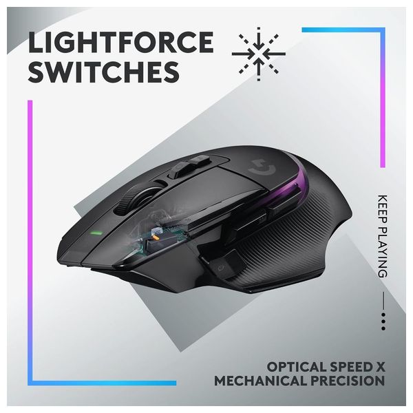 Logitech G502XB Gaming Mouse - Wireless - Customizable RGB Lighting - Black