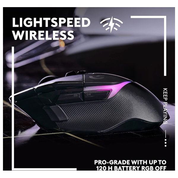 Logitech G502XB Gaming Mouse - Wireless - Customizable RGB Lighting - Black
