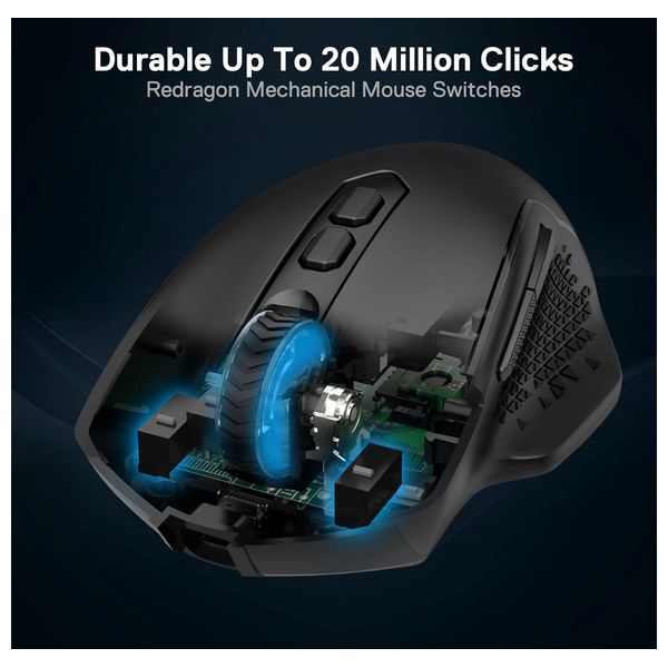  ماوس ألعاب ريدراغون M810-Pro - لاسلكي - 8 أزرار قابلة للبرمجة - إضاءة ار جي بي - اسود 