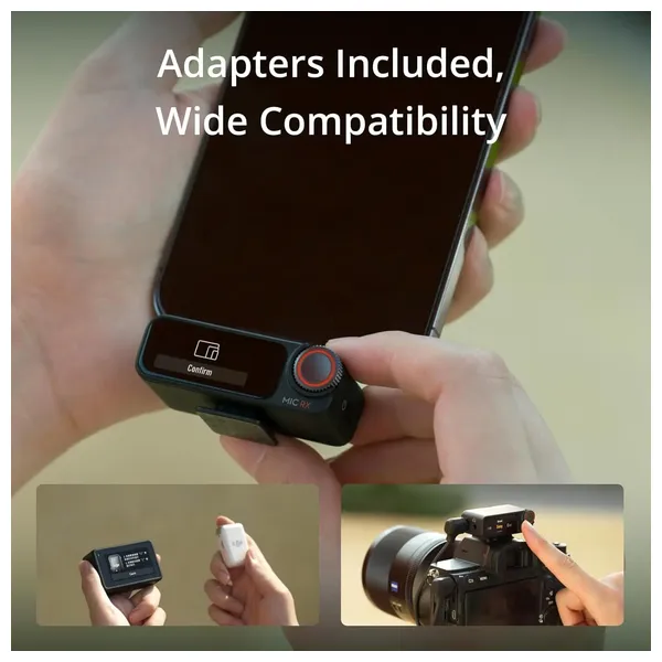  DJI Mic 2 Wireless Microphone System - Built-in 32-bit Float Recording - 250m Range - Intelligent Noise Cancellation - Charging Case 