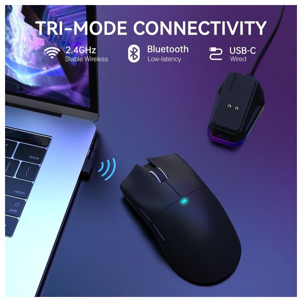 Attack Shark X11 Gaming Mouse - Magnetic Design - 6 Adjustment Levels - Wired - 20 Million Click Lifespan HUANO Switch - Black