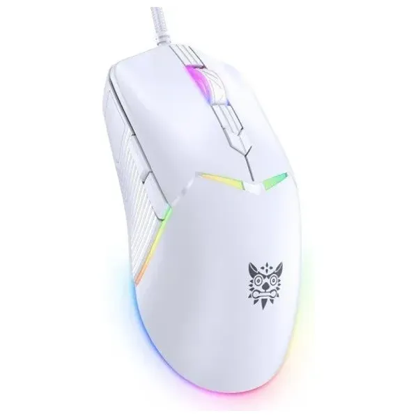  ONIKUMA CW929 Gaming Mouse - Wired - 1.6m - RGB Lighting - 7 Programmable Buttons - White 