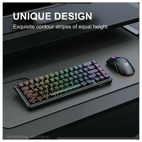 كيبورد العاب ميكانيكي للألعاب أونيكوما G67 - سلكي - 67 مفتاح  - إضاءة ار جي بي - اسود