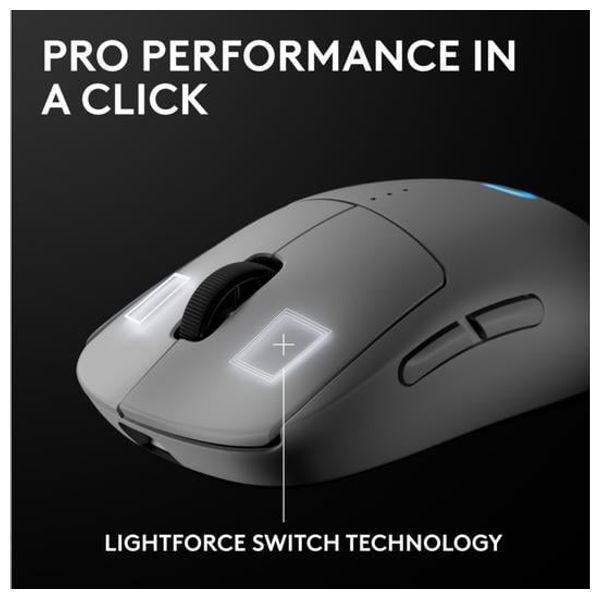 Logitech P2 Gaming Mouse - Wireless - Customizable Side Buttons - HERO 2 Sensor - 100 to 44,000 DPI - White