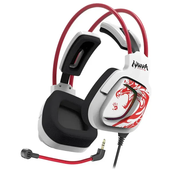سماعة ألعاب حول الاذن بلودي G575 Naraka Edition - صوت محيطي 7.1 - محركات 50mm - طوق Flying Wing - ميكروفون قابل للفصل - إضاءة ار جي بي