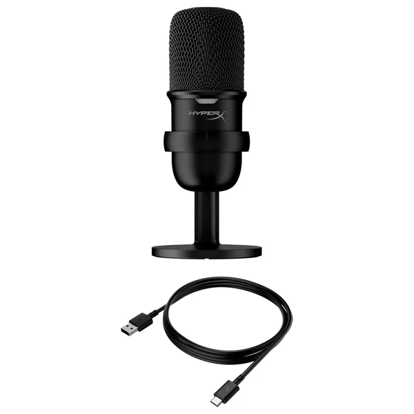 HyperX Solocast Microphone - Condenser for Streaming and Gaming - Tap Mute Sensor - Flexible Mount - 24-bit/96kHz Recording - Black