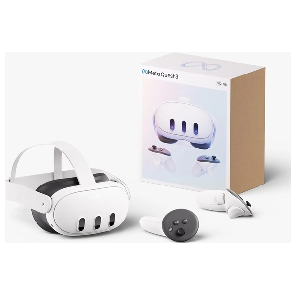  Meta Quest 3 Virtual Reality (VR) Headset - Qualcomm Snapdragon XR2 Gen 2 processor - 4K+ Infinite Display with 2 LCD panels - 512GB internal storage for apps, games, and media - White 