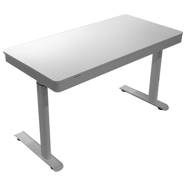 Ari Gaming ari-table-sw02 Dark Mode Gaming Table - 120 cm - Adjustable with Wireless Charging - White Glass Top