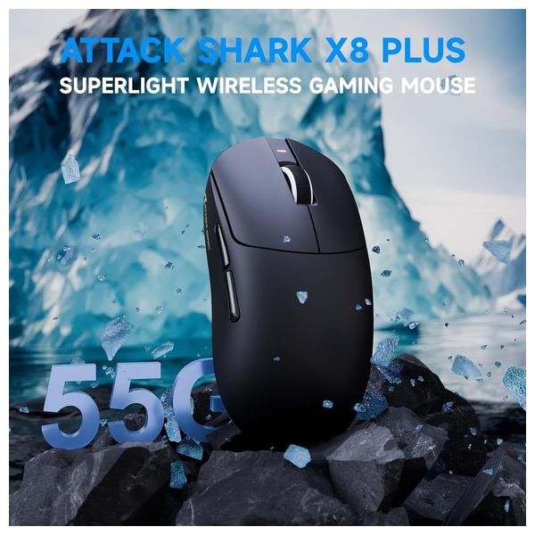  ماوس ألعاب لاسلكي أتاك شارك X8 بلس - DPI 40000 - اسود 