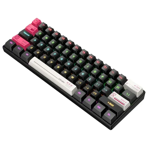  كيبورد ميكانيكي سلكي للألعاب أونيكوما G55 - إضاءة ار جي بي - 61 مفتاح - اسود 