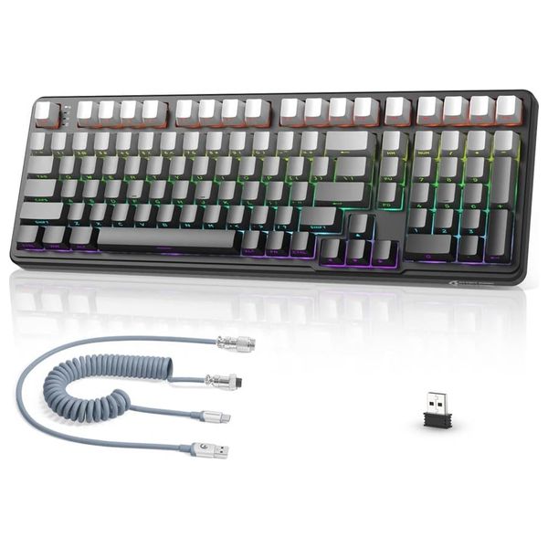 Attack Shark X98 Mechanical Gaming Keyboard - Wireless - RGB Lighting - 98 Keys - Black