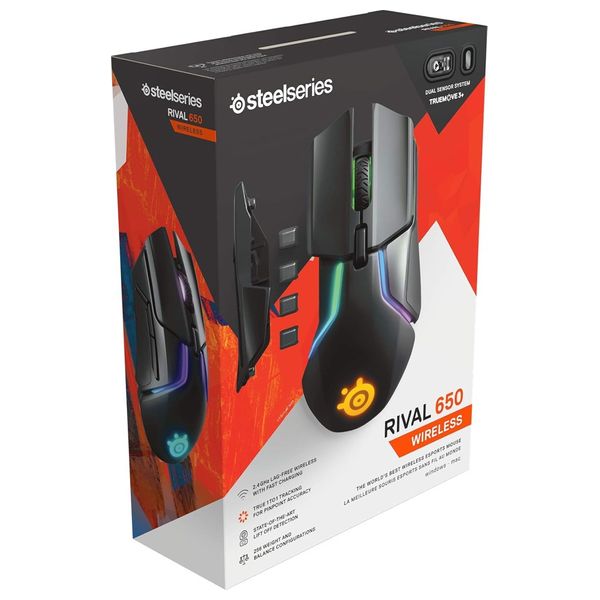 ماوس ألعاب ستيل سيريس Rival 650 - لاسلكي - إضاءة ار جي بي - اسود