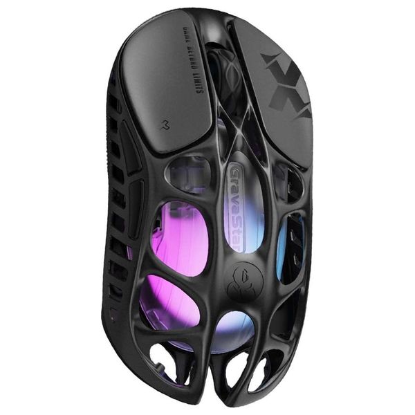 Gravastar GSX-BLK-CN Gaming Mouse - Wireless - 5 Buttons - RGB Lighting - Black