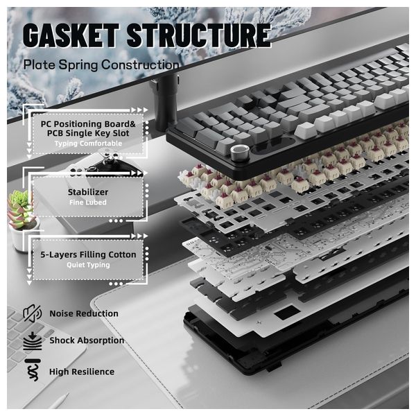 ATTACK SHARK X98 Pro - Wireless Keyboard - 1.5Inch - RGB - Black