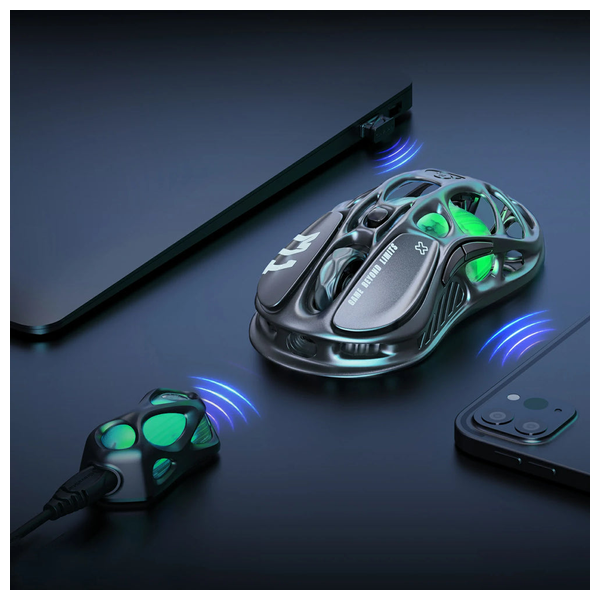 Gravastar M1 Pro Mouse - Wireless - RGB - 26000 DPI - Gray