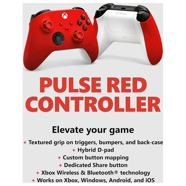  Microsoft - XBOX Wireless Controller - For Xbox Series X|S & Xbox One - Pulse Red 