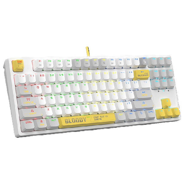  لوحة مفاتيح سلكية  بلودي - S87 - اضاءة RGB - بطول 1.8 متر - يو اس بي - ابيض 