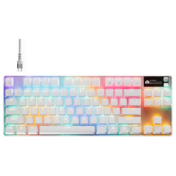  كيبورد ألعاب ستيل سيريس - سلكي - إضاءة ار جي بي - ابيض 