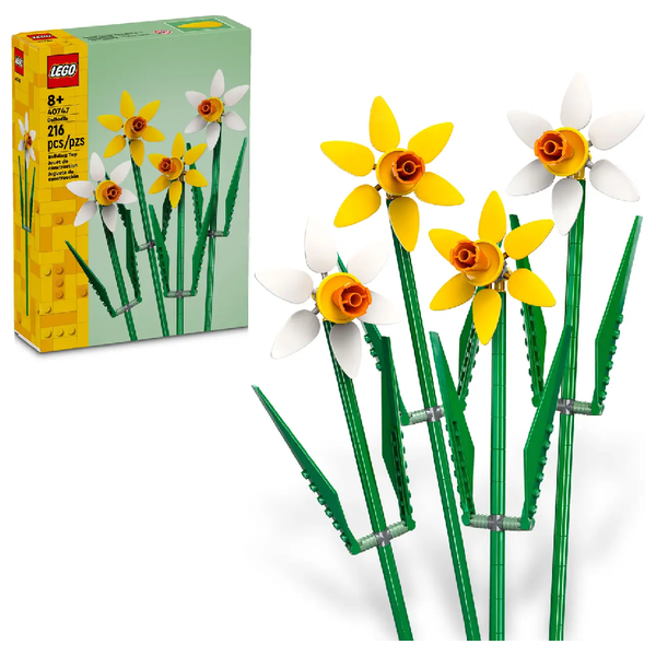 LEGO 40747 Botanical Collection Daffodils - Creative building set for ages 8+ to make a daffodil bouquet - 216 pieces; each stem over 30 cm long