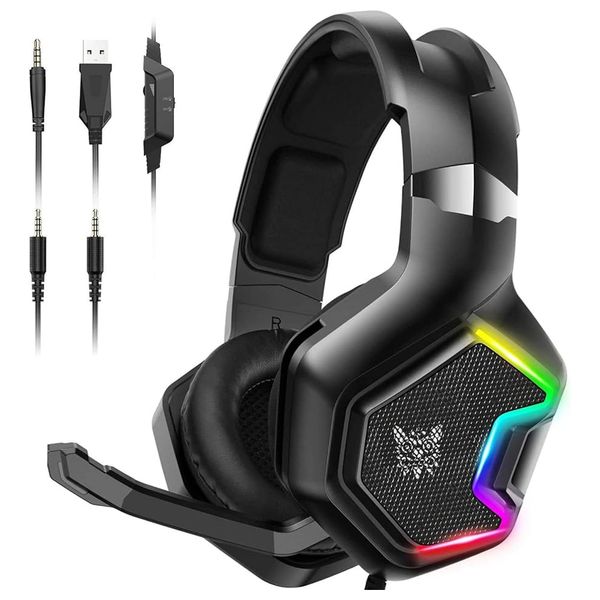  سماعة سلكية حول الأذن اونيكوما - K10 PRO - بطول 2.2 متر - اضاءة RGB - اسود 