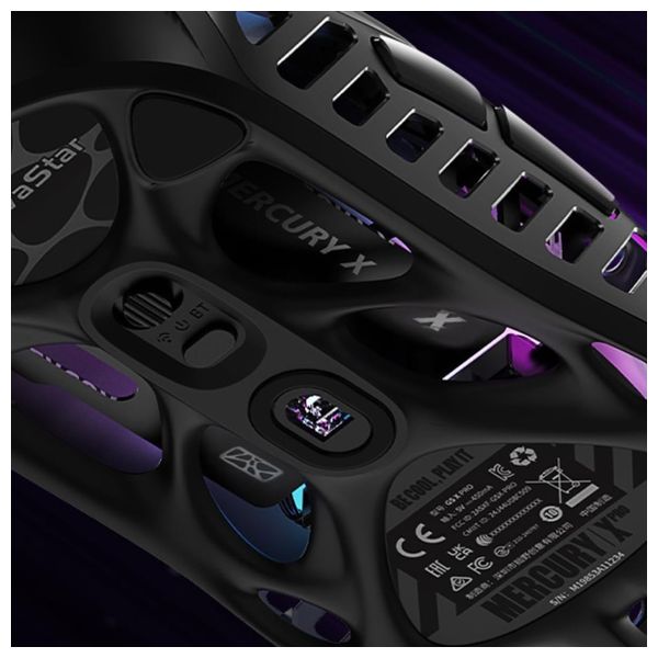 Gravastar GSX-BLK-CN Gaming Mouse - Wireless - 5 Buttons - RGB Lighting - Black