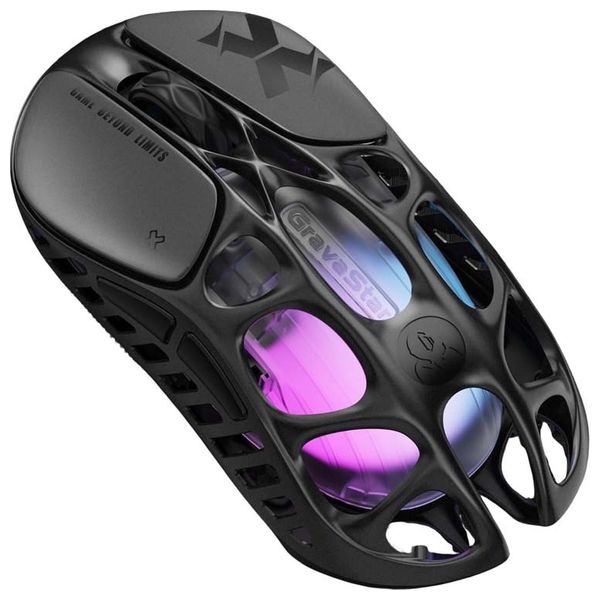 Gravastar GSX-BLK-CN Gaming Mouse - Wireless - 5 Buttons - RGB Lighting - Black