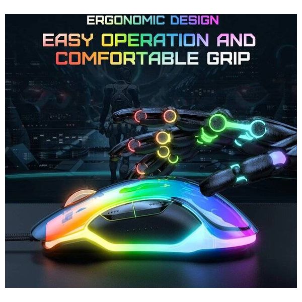  Onikuma CW925 Gaming Mouse - Wired - RGB Backlighting - 1.5m 