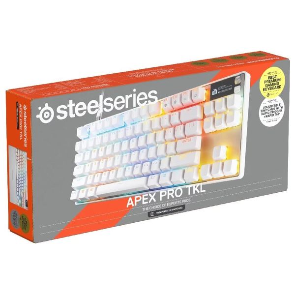  كيبورد ألعاب ستيل سيريس - سلكي - إضاءة ار جي بي - ابيض 