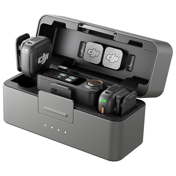DJI Mic 3 Wireless Microphones - 2-Mic Kit - 32-bit Float Recording - Charging Case - Up to 28 Hours of Battery Life