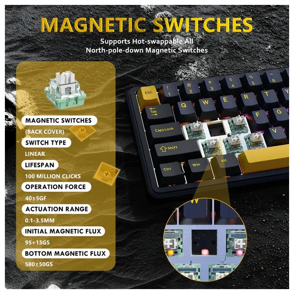 Attack Shark X65 Mechanical Keyboard - Wireless - Customizable RGB Lighting