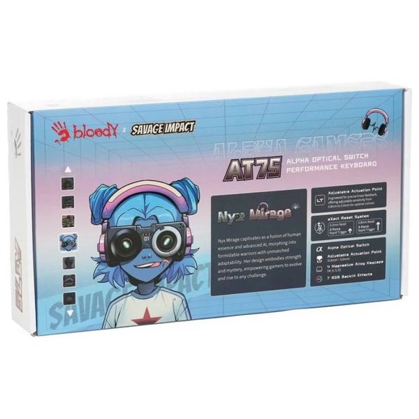 كيبورد ميكانيكي سلكي بلودي AT75 - إضاءة خلفية ار جي بي - عزل الضوضاء