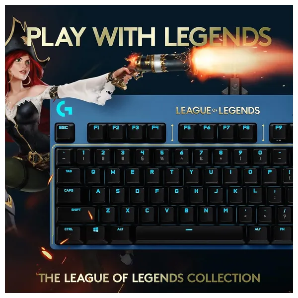  كيبورد ميكانيكي لوجيتك - إضاءة ار جي بي - ازرق 