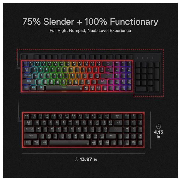  Redragon K628 Pollux - Wired Keyboard - RGB - Black 