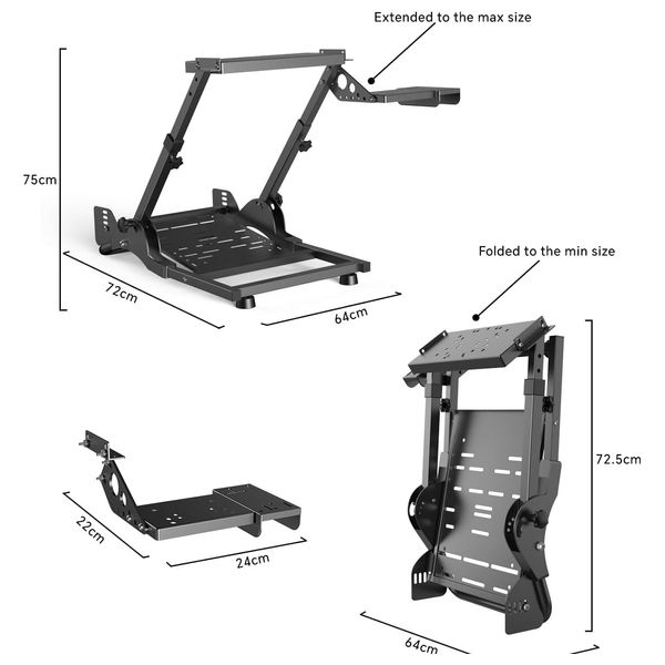ستاند لعجلة السباق بي اكس ان A10 - قابل للطي - إطار معدني قابل للتعديل - 11 كجم - أسود