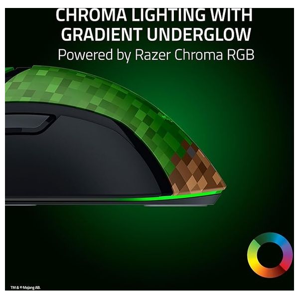  Razer Cobra Minecraft Gaming Mouse - Wired - 3rd Gen Optical Switches - Chroma RGB Lighting - Green 