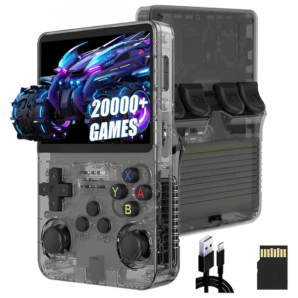  Ari Gaming R36S Retro Handheld Gaming Device - 3.5-inch Screen - 64GB Storage - Custom Linux Operating System - 3500mAh Battery - Black 