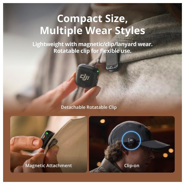 DJI Mic 3 Wireless Microphones - 2-Mic Kit - 32-bit Float Recording - Charging Case - Up to 28 Hours of Battery Life