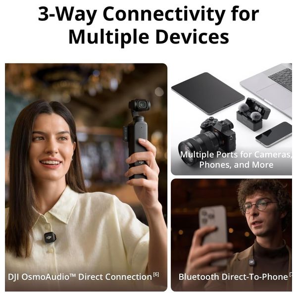 DJI Mic 3 Wireless Microphones - 2-Mic Kit - 32-bit Float Recording - Charging Case - Up to 28 Hours of Battery Life