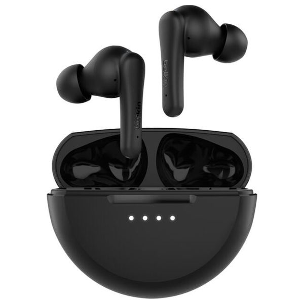   Belkin Rhythm True - Bluetooth Headphone In Ear - Up to 28 hours total With Case - Up to 8 hours Earbuds - Black 