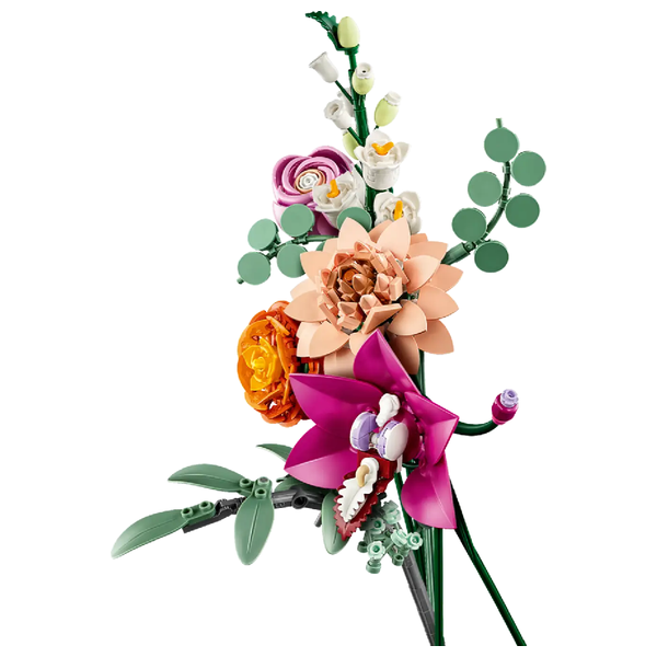 LEGO 10342 Botanical Pretty Pink Flower Bouquet - Adjustable stems for creating personalized arrangements - Contains 749 pieces