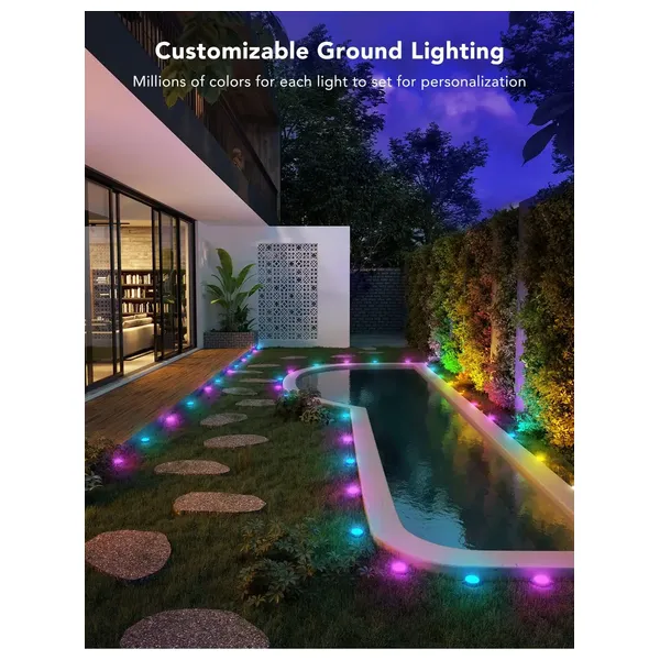 Govee H7050 Outdoor Floor Light - RGBIC Technology - Music Sync - Smart Wi-Fi & Voice Control - IP67 Light Protection