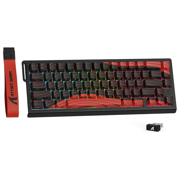 ATTACK SHARK X68 Pro HE Gaming Keyboard - Wireless - Customizable RGB Lighting - Black