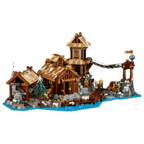 قرية الفايكنج ليغو أفكار 21343 - بناء معياري بثلاثة أقسام قابلة للفصل - قطعة عرض استثنائية للمنزل أو المكتب