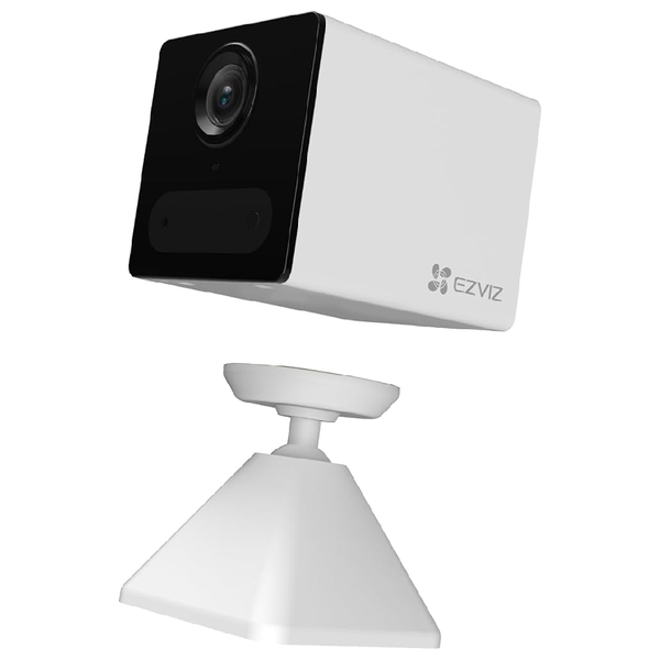 EZVIZ CB2 Surveillance Camera - Battery Operated - Supports 4G and Wi-Fi - 2K Resolution - AOV Continuous Recording Mode - Magnetic Base - AI Human Detection - White