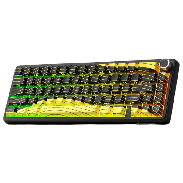 كيبورد أتاك شارك X65 مغناطيسي - لاسلكي - ار جي بي - 60 زر - اصفر