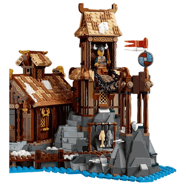 قرية الفايكنج ليغو أفكار 21343 - بناء معياري بثلاثة أقسام قابلة للفصل - قطعة عرض استثنائية للمنزل أو المكتب