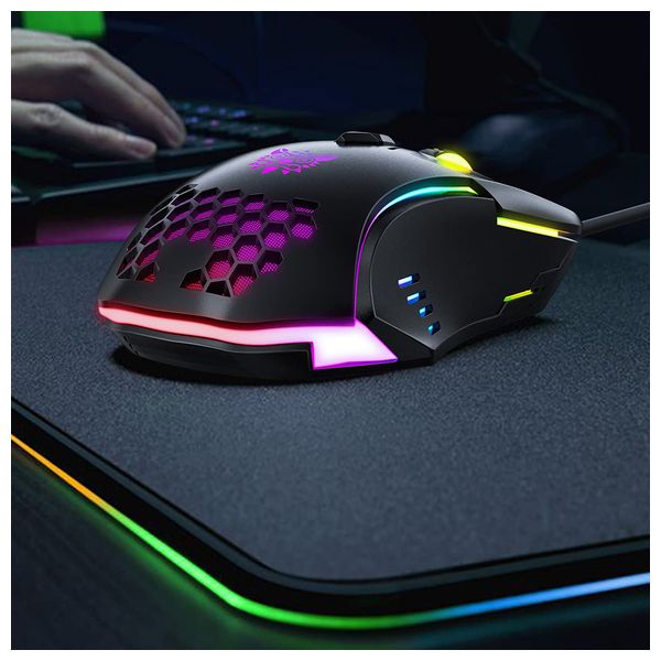  ماوس ألعاب اونيكوما CW928 سلكي - 7 أزرار قابلة للبرمجة -  إضاءة ار جي بي - اسود 